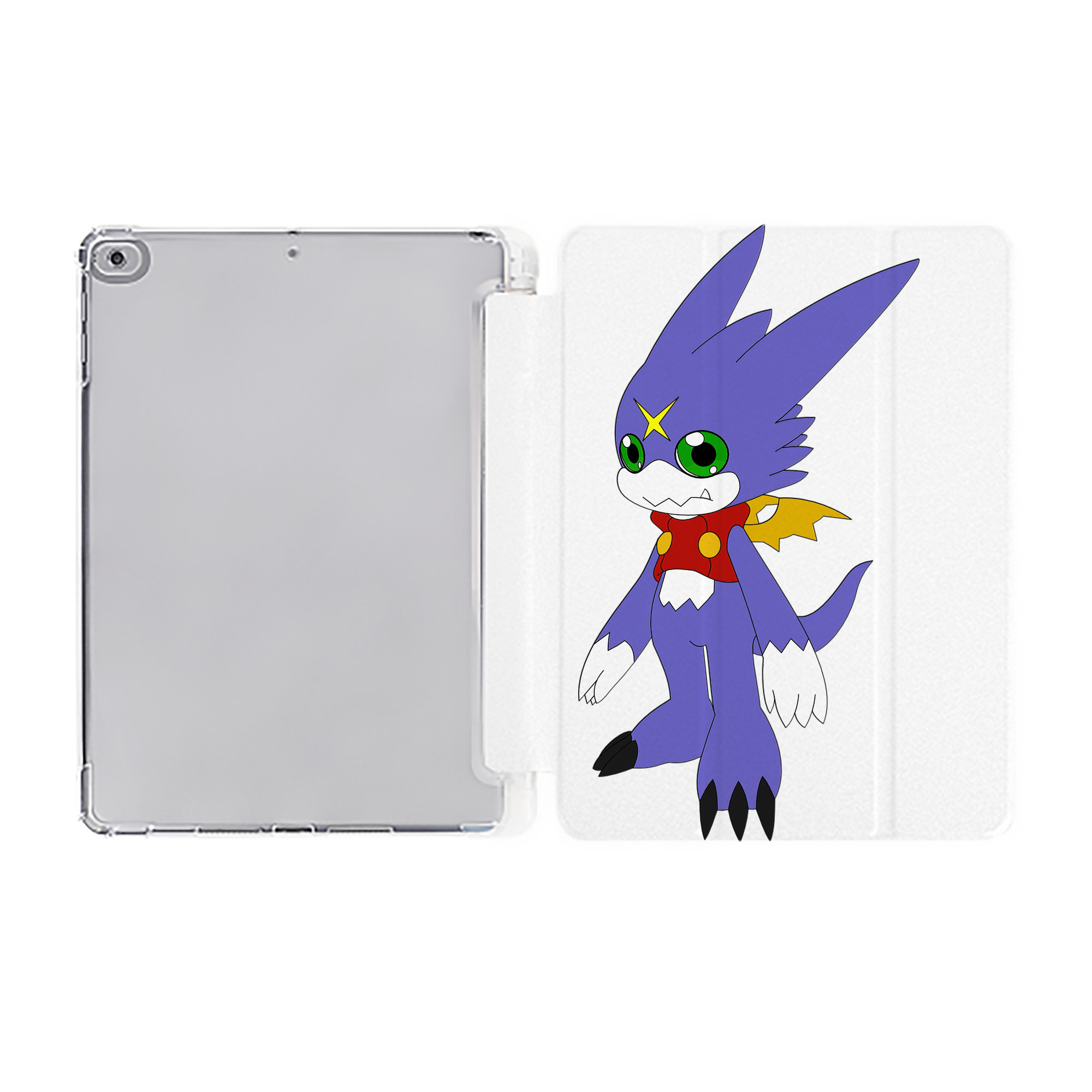 （画像用） Digimon デジタルモンスター/デジモン IPad ケース ペン収納付き 三つ折りスタンド PUレザー×シリコン 対応機種9.5/10.5/10.9インチ